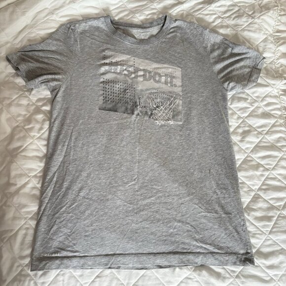 Nike Other - Nike T Shirt Tee Mens Size Small Just Do It Graphic Sportswear Gray Short Sleeve